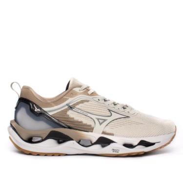 Imagem de Tênis Masculino Mizuno Wave Stratos 3 Bege/Branco/Preto, Bege, Branco,