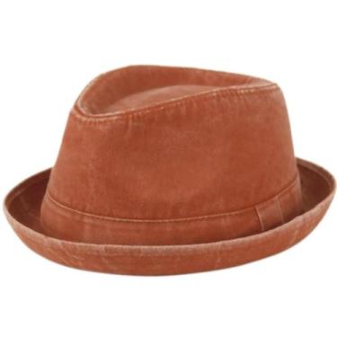 Imagem de Chapéu EPOCH masculino casual vintage de algodão Fedora Rust