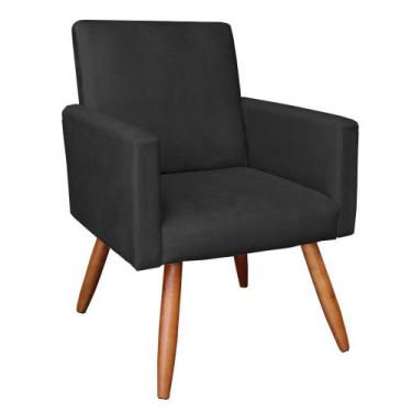 Imagem de Poltrona larissa suede preto pes palito - D'Less