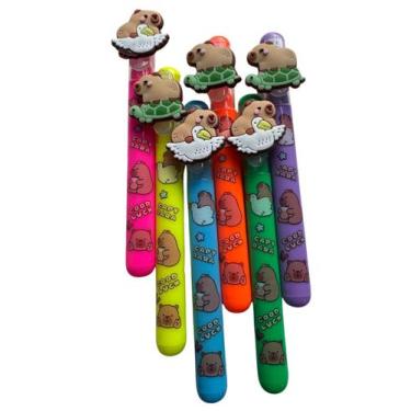 Imagem de Canetinha Capivara Marca Texto Duplo Volta as Aulas Colorido - MLBpel,