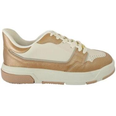 Imagem de Tênis Casual Plataforma Metalizado Tendência Moda 1455.102 Vizzano Branco Ouro-Feminino