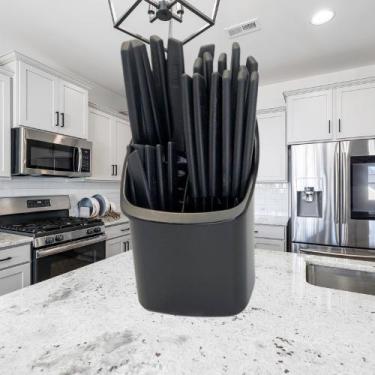 Imagem de Conjunto Talheres Capri 25 Peças -  Preto - Fratelli