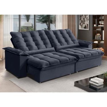Imagem de Sofa 4 Lugares Retratil Reclinavel 270cm Veludo Bogota Requinte
