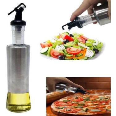 Imagem de Porta Azeite, Óleo ou Vinagre 300ml em Vidro e Aço Inox com Dosador  D