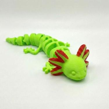 Imagem de Boneco Axolote Articulado Brinquedo Fidget Toy Fofo - Next 3D, Verde n