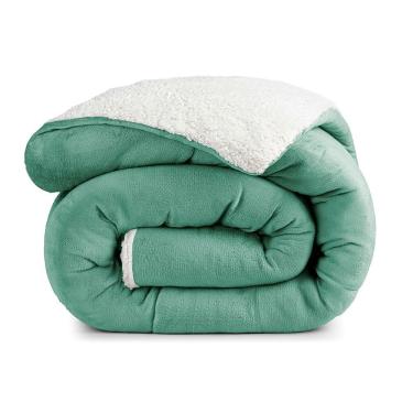 Imagem de Edredom Coberdrom Insinuante Solteiro Sherpa Toque Lã Carneiro - Alecrim - 100% Poliéster