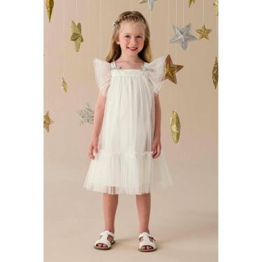 Imagem de Vestido Infantil Tule Branco Happy Time Mon Sucré-Feminino