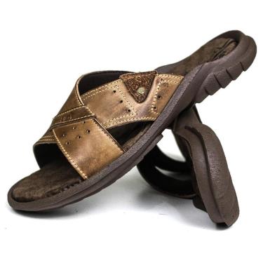 Imagem de Chinelo Masculino De Couro Tabaco 5200 - DCB5200LTTBC-Masculino