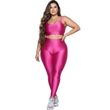 Imagem de Conjunto Fitness Plus Size Top e Calça New Zig 3D Vekyo Alta Compressão Academia Treino Musculação-Feminino