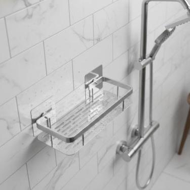 Imagem de Suporte Alumínio Multifuncional Banheiro Sabonete Shampoo Condicionado