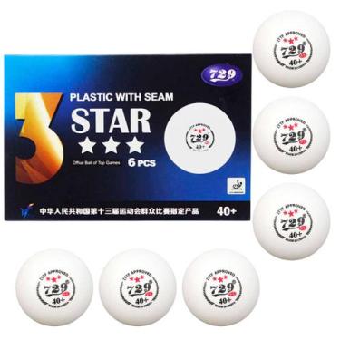 Imagem de Bola Ping Pong 3 Estrelas Kit 6 Uni Tenis de Mesa Pingue Pongue Treino