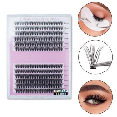 Imagem de Kit Mix 240 Tufinhos Cílios Postiços Curvatura D 9Mm A 14Mm - Arte Sed