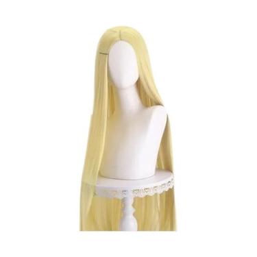 Imagem de Peruca Cosplay Loira Rosa Roxa De 40 Polegadas Longa Lisa Com Divisão 