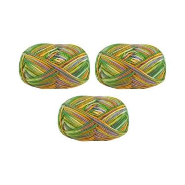 Imagem de Fio Colorido Em Gradiente 150g Algodão Leite Médio Grosso Para Suéter,