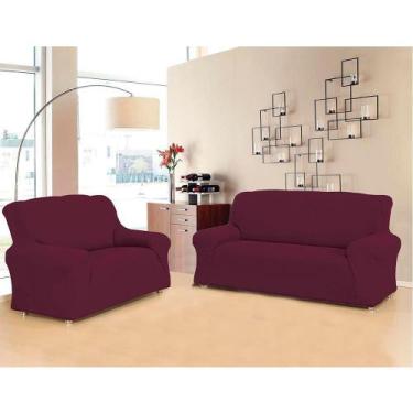Imagem de Capa Para Sofá 2 E 3 Lugares Vinho New City Casa Doro Sultan