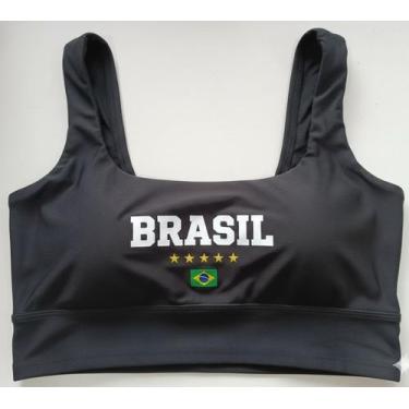 Imagem de Cropped Regata Brasil Torcida Hexa Verão 2026 - Generic, Preto