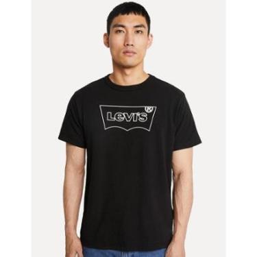 Imagem de Camiseta Levis Masculina Relaxed Center Logo Stripe Preta-Masculino