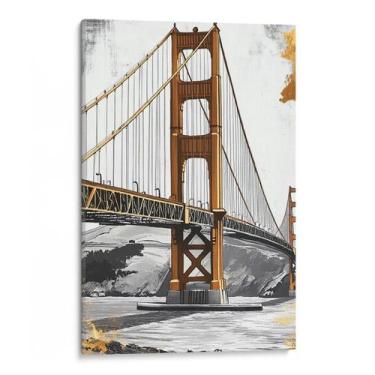 Imagem de Quadro Dourado Portal de Conexões Sobre o Mar - Mioquadros, 200x130 cm