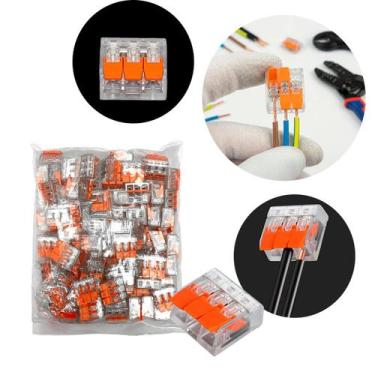 Imagem de Conector de Emenda 3 Vias Transparente 100 Unidades - Nilo-imports