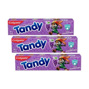 Imagem de Kit 3 Cremes Dentais Infantis Colgate Tandy Uva Ventura 50g