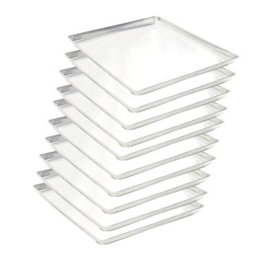 Imagem de Kit 10 Assadeiras Imeca Em Alumínio Para Pão Doce 0,6 mm Estampada 58x70x3,5 Para PRP 5...