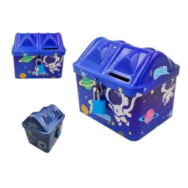Imagem de Cofre C/ Cadeado Astronauta Metal Infantil Espaço Sideral - Brinquedos