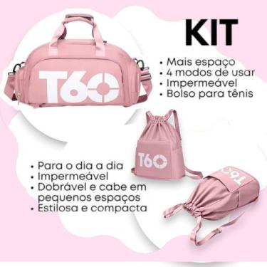 Imagem de Kit Mochilas T60 para Viagens e Treino Futebol Unissex Tenis