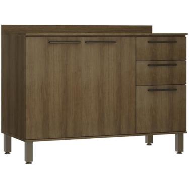 Imagem de Balcão de Cozinha com Tampo para Pia Luciane 3 Portas 2 Gavetas Suíça,