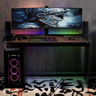 Imagem de Escrivaninha Athenas 115cm com Nichos Mesa Gamer para Computador Home 