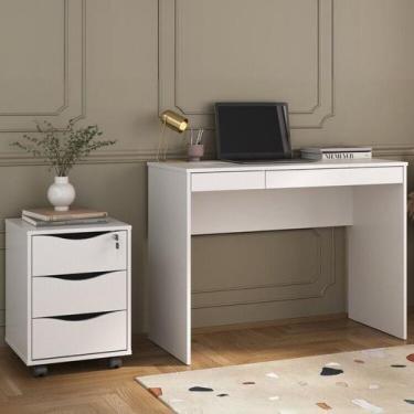 Imagem de Conjunto Escrivaninha Gaveteiro 3 Gavetas Face College - Artany