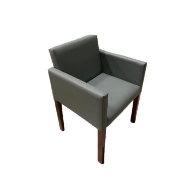 Imagem de Poltrona Nina Executiva Para Sala De Recepção Em Tecido Sintético Cinza Rud House