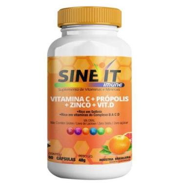 Imagem de Suplemento Imunidade Sinevit Imune 60 Cápsulas: Vit C, Própolis, Zinco