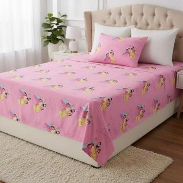 Imagem de Jogo de Cama Solteiro 300 Fios Princesas Disney 2 peças Jolitex