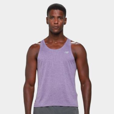 Imagem de Regata New Balance Atlhetics Run Masculina, Roxo, M