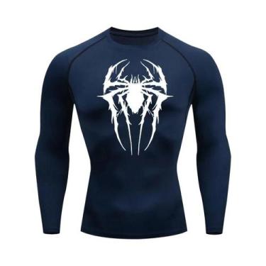 Imagem de Camiseta De Compressão Masculina Com Estampa De Aranha De Secagem Rápi