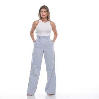 Imagem de Calça Mon Feminina Cintura Alt Wide Pants Pantalona Clochard-Feminino