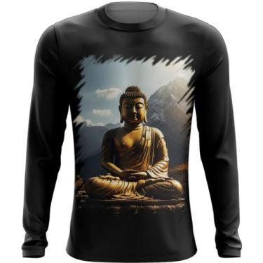 Imagem de Camiseta Manga Longa Estátua de Buda Iluminado Religião 2 - Kasubeck S