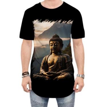 Imagem de Camiseta Longline Estátua de Buda Iluminado Religião 19 - Kasubeck Sto