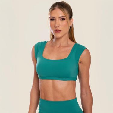 Imagem de Cropped Gola Quadrada Lively Poliamida Com Bojo Donna Carioca-Feminino