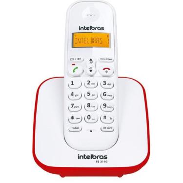 Imagem de Telefone Sem Fio Intelbras TS3110 Branco/vermelho - INTELBRAS - COMUNI