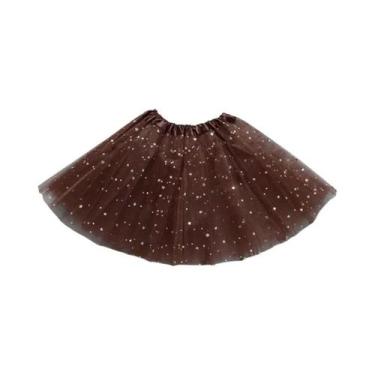 Imagem de Saia Tutu Com Glitter E Lantejoulas Para Meninas, 3 Camadas De Tule, P