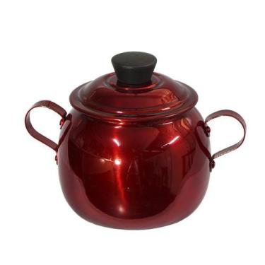 Imagem de Açucareiro de Mesa 500g Bojudo Em Alumínio Vermelho - Docesar