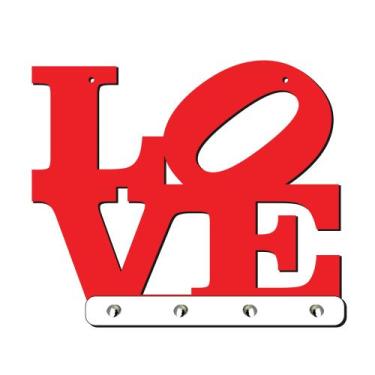 Imagem de Porta Chaves - Love - cod. 2554 - Cia. Laser