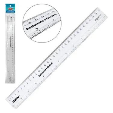 Imagem de Régua Flex 30 Cm Goller Escolar Infantil Profissional Cor Tr