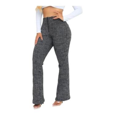Imagem de Calça Social Flare Bailarina Com Zíper Bolso E Cintura Alta - Nerimar,