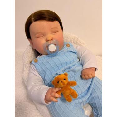 Imagem de Bebe Reborn Boneco Joseph Realista Menino Dormindo 65cm - Ana Dolls