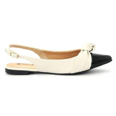 Imagem de Sapato Feminino Via Uno 866063 Sapatilha Salto Baixo Mule, 35, Off, Wh