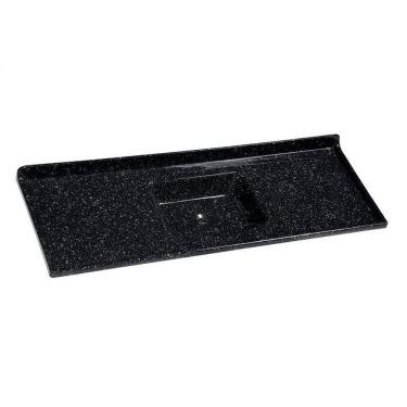 Imagem de Tampo para Pia de Cozinha Marmoplan 1,60 m Cuba Central Pia Sintética Granitada 160cm Preto AJ Rorato