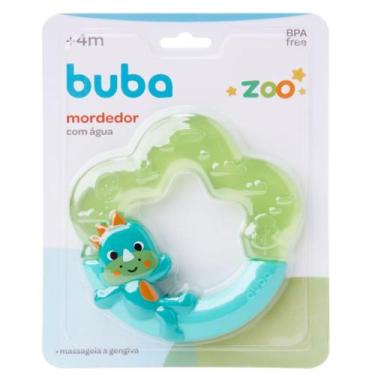Imagem de Mordedor Com Água Dinossauro Buba Verde 4M
