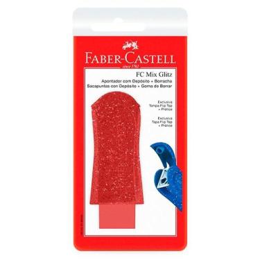 Imagem de Apontador com Depósito e Borracha FC Glitz Vermelho - Faber-Castell